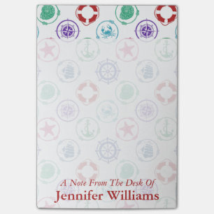 Colourful Nautical Pattern Add Your Name Post-it Notes