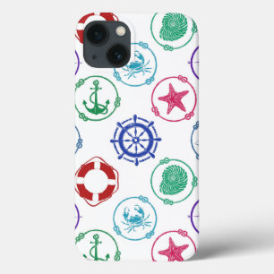 Colourful Nautical Pattern iPhone 13 Case