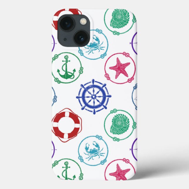 Colourful Nautical Pattern Case-Mate iPhone Case (Back)
