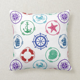 Colourful Nautical Pattern Cushion