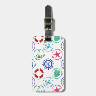 Colourful Nautical Pattern Luggage Tag