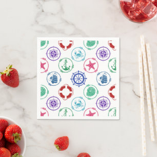 Colourful Nautical Pattern Napkin