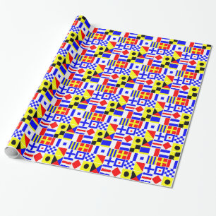 Colourful Nautical Signal Flags Pattern 2 Wrapping Paper