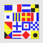 Colourful Nautical Signal Flags Pattern Magnet<br><div class="desc">Colourful Nautical Signal Flags  
 A colourful pattern of nautical signal flags.  
 2013 ©FantabulousPatterns All rights reserved</div>