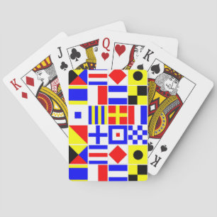 Colourful Nautical Signal Flags Pattern Playing Cards