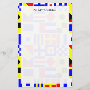 Colourful Nautical Signal Flags Pattern Stationery