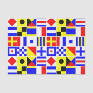 Colourful Nautical Signal Flags Pattern Tissue Paper