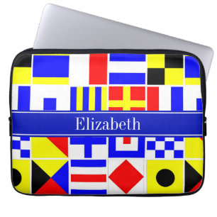Colourful Nautical Signal Flags Royal Name Laptop Sleeve