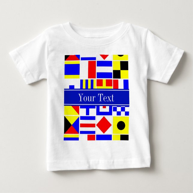 Colourful Nautical Signal Flags Royal Name Monogra Baby T-Shirt (Front)
