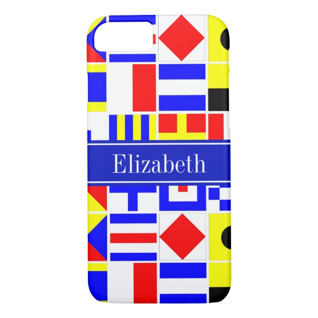 Colourful Nautical Signal Flags Royal Name Monogra Case-Mate iPhone Case (Back)