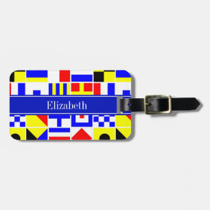 Colourful Nautical Signal Flags Royal Name Monogra Luggage Tag