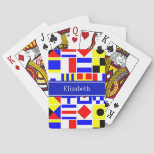 Colourful Nautical Signal Flags Royal Name Monogra Playing Cards