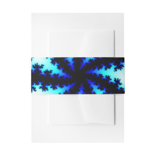Colourful Navy Blue and White Fractal Invitation Belly Band