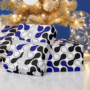 Colourful Navy Blue Geometric Metaball Pattern Wrapping Paper