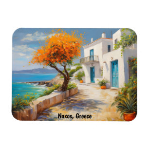 Colourful Naxos Greece Oil Paint Magnet