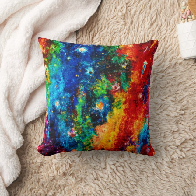 Colourful Nebula and Stars art Cushion (Blanket)