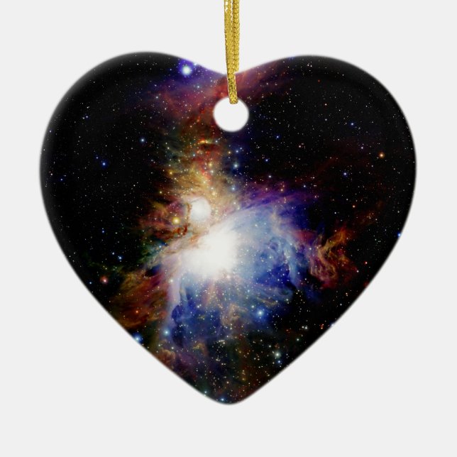 Colourful Nebula Ceramic Ornament (Front)