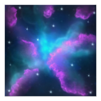 Colourful Nebula Cloud Background Poster