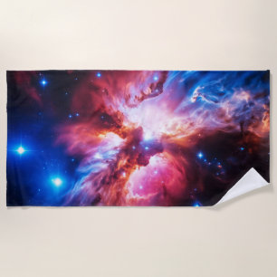 Colourful Nebula Galaxy Space Stars Cosmic Univers Beach Towel