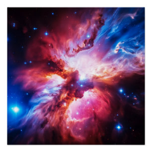 Colourful Nebula Galaxy Space Stars Cosmic Univers Poster