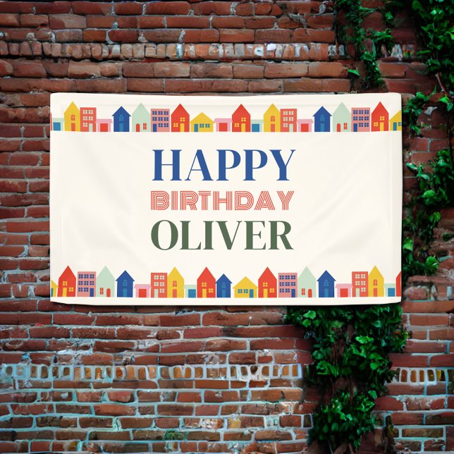 Colourful Neighbourhood Birthday Party Banner (Creator Uploaded)