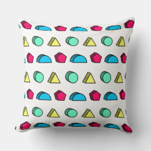 Colourful Neo Memphis Style Pattern 02 Cushion
