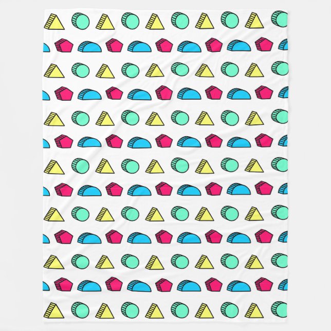 Colourful Neo Memphis Style Pattern 02 Fleece Blanket (Front)