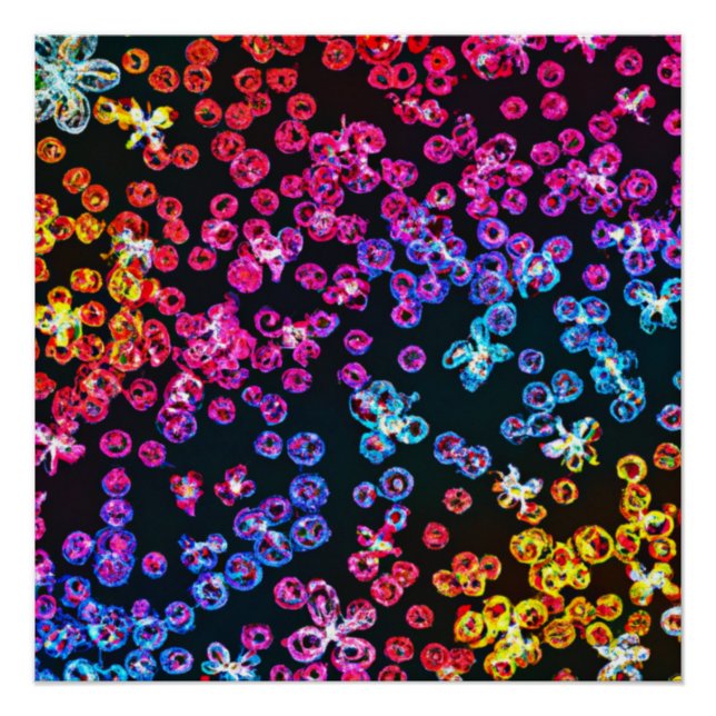 Colourful Neon Art Design, Buy Now Poster (Front)