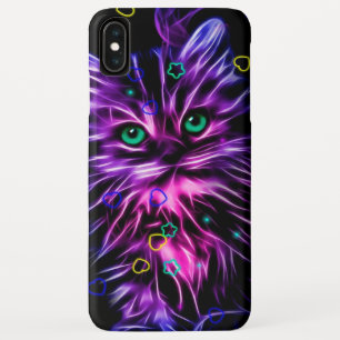 colourful neon cute cat iPhone XS max case