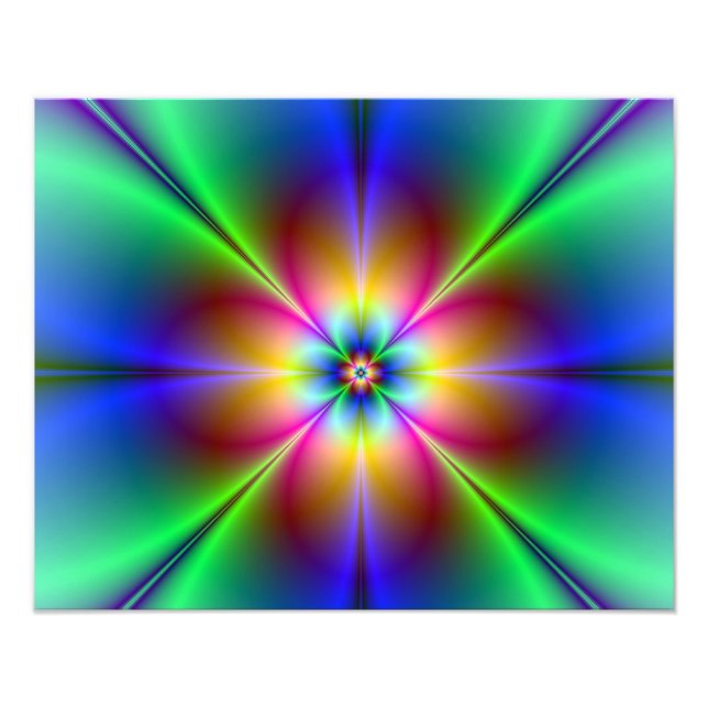 Colourful Neon Daisy Photo Print (Front)