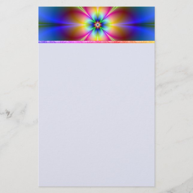 Colourful Neon Daisy Stationery (Front)