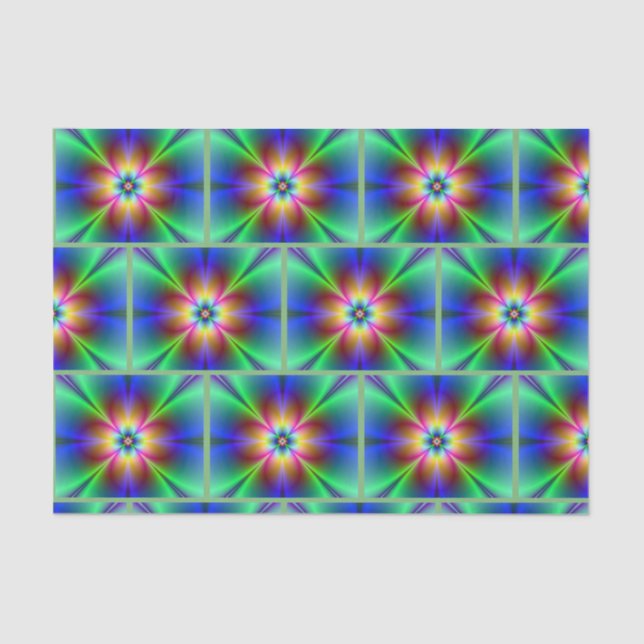 Colourful Neon Daisy Tissue Paper (Front)