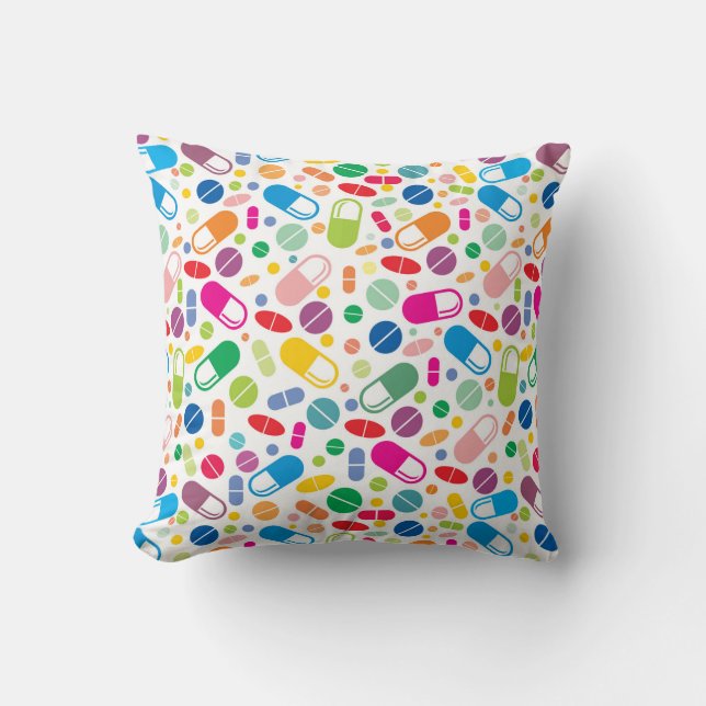 Colourful Neon Drug Pattern Cushion (Front)