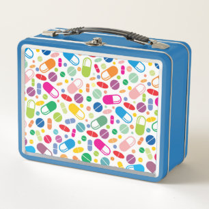 Colourful Neon Drug Pattern Metal Lunch Box