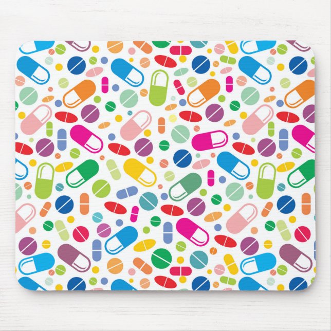 Colourful Neon Drug Pattern Mouse Pad (Front)