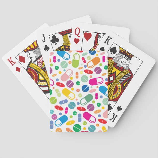Colourful Neon Drug Pattern Playing Cards (Back)