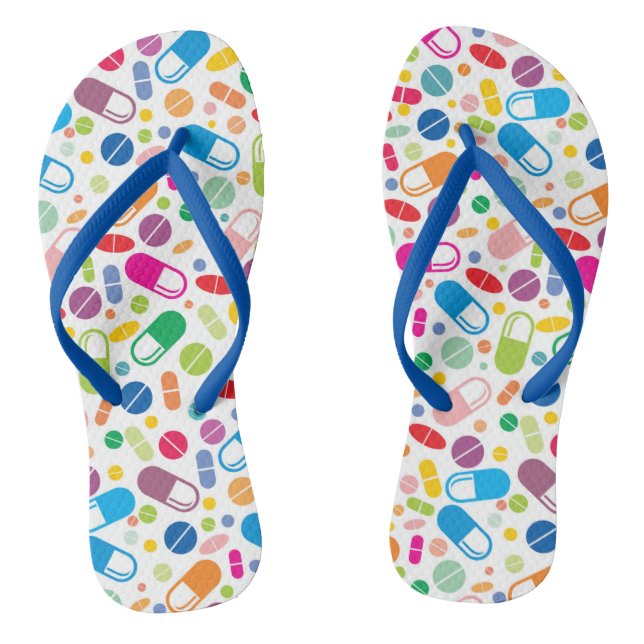 Colourful Neon Drug Pattern Thongs (Footbed)