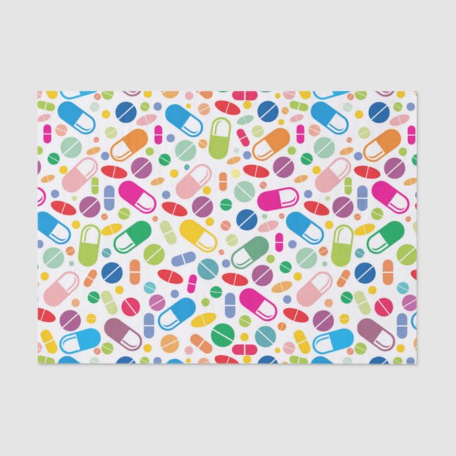 Colourful Neon Drug Pattern Tissue Paper (Front)