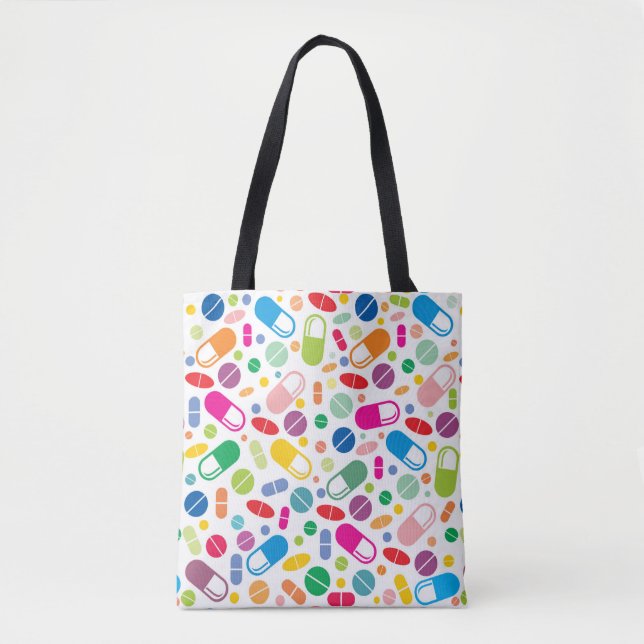 Colourful Neon Drug Pattern Tote Bag (Front)