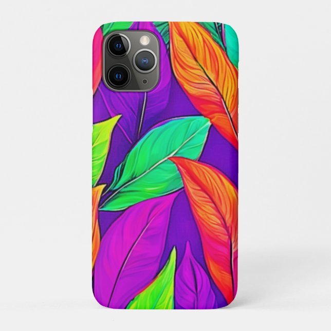 Colourful Neon Ethereal Leaves Pattern Case-Mate iPhone Case (Back)
