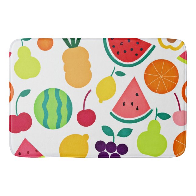 Colourful Neon Fruit Fiesta Bath Mat (Front)