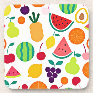 Colourful Neon Fruit Fiesta Coaster