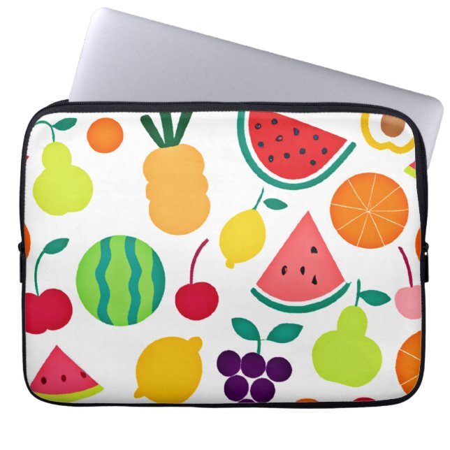 Colourful Neon Fruit Fiesta Laptop Sleeve (Front)