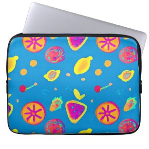 Colourful Neon Fruits Pattern Symphony Laptop Sleeve