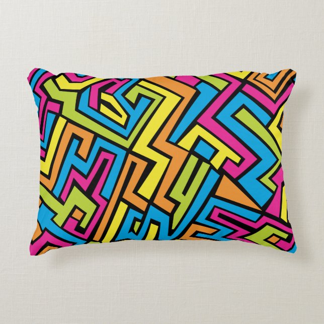 Colourful Neon Graffiti Street Art Pattern  Decorative Cushion (Front)