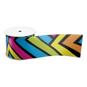Colourful Neon Graffiti Street Art Pattern Satin Ribbon