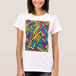 Colourful Neon Graffiti Street Art Pattern  T-Shirt