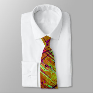 Colourful Neon Green Abstract Splatter Paint Tie