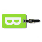 Colourful neon green monogram travel luggage tag