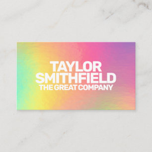 Colourful Neon Holographic Business Card